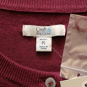 Croft & Barrow Size Petite Small Classic Cardigan NWT